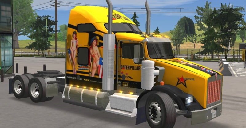 Kenworth T800 skin Caterpillar - Skins Truck Simulator Ultimate